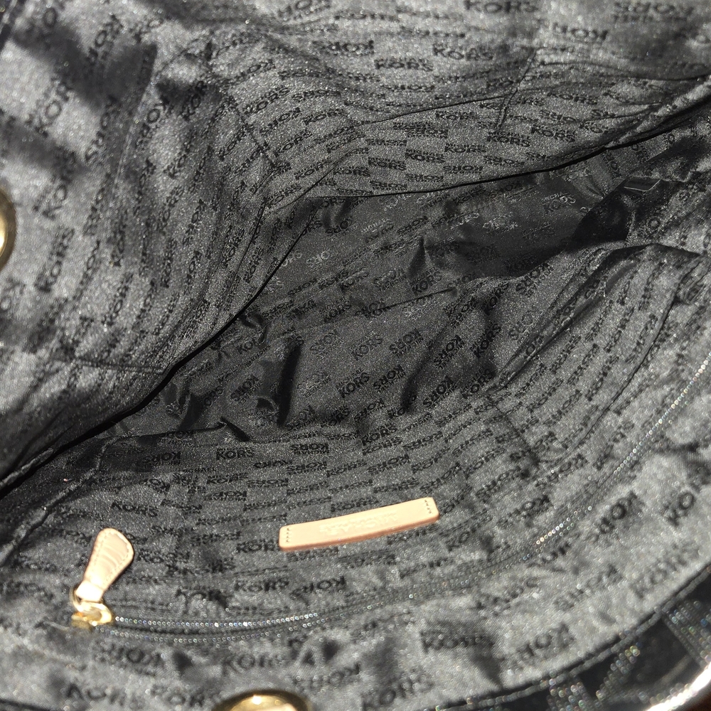 Michael Kors Black Tote Bag - Glossy looking material see photo - Picture 6 of 6